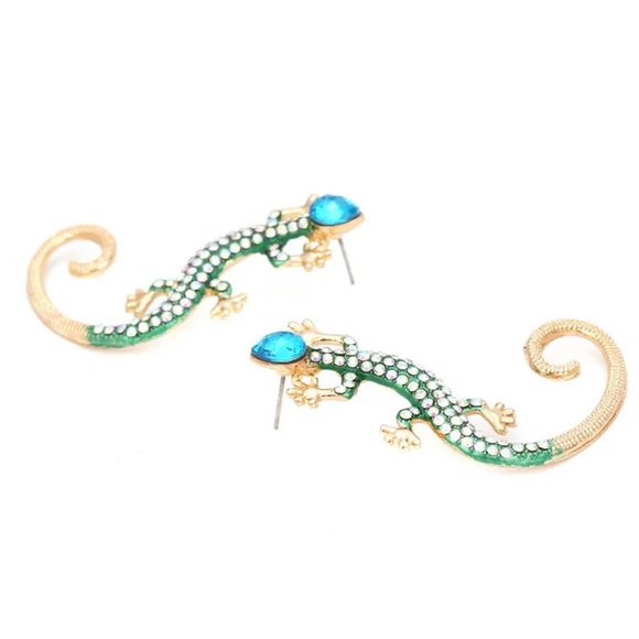 Pave Crystal 🦎Gecko/Lizard🦎 Earrings❣️ - Picture 3 of 5